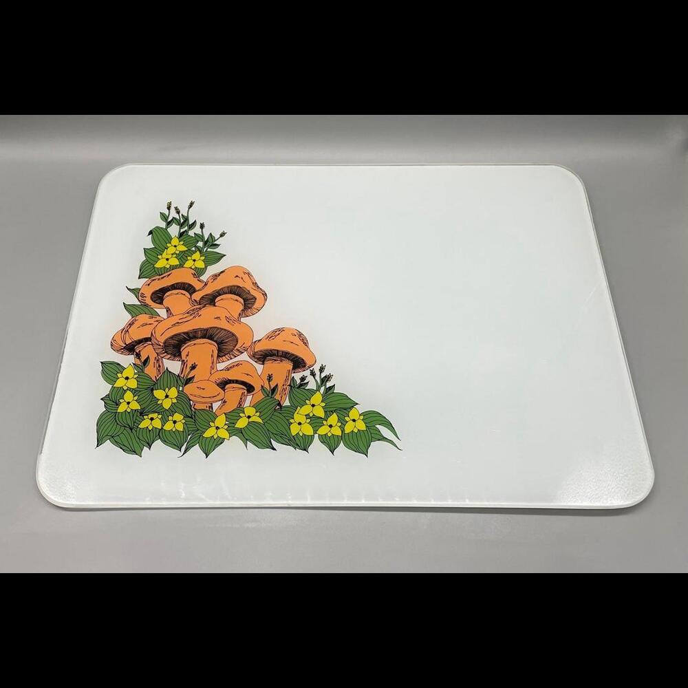 Vintage Mushroom and Flower Design Cutting Board